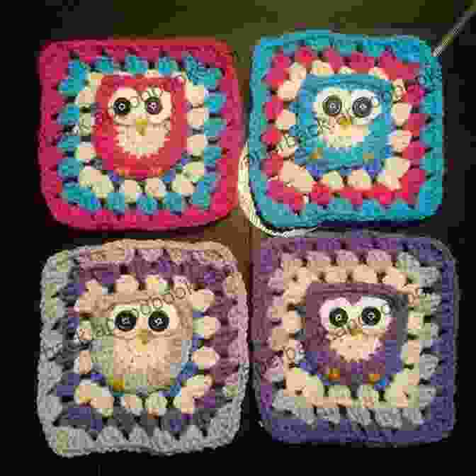 A Charming Owl Granny Square Coaster, Featuring A Playful Owl Motif Set Against A Contrasting Background Crochet Owl Granny Square: Crochet Pattern