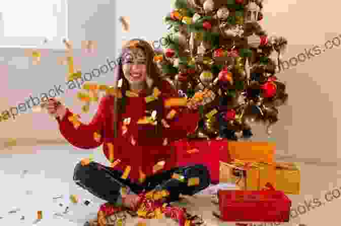 A Cheerful Woman Adorned In A Festive Red Sweater, Surrounded By Twinkling Christmas Lights And Holding A Beautifully Wrapped Gift, Capturing The Magic And Warmth Of 'The Christmas Surprise Rosie Hopkins' The Christmas Surprise (Rosie Hopkins 3)