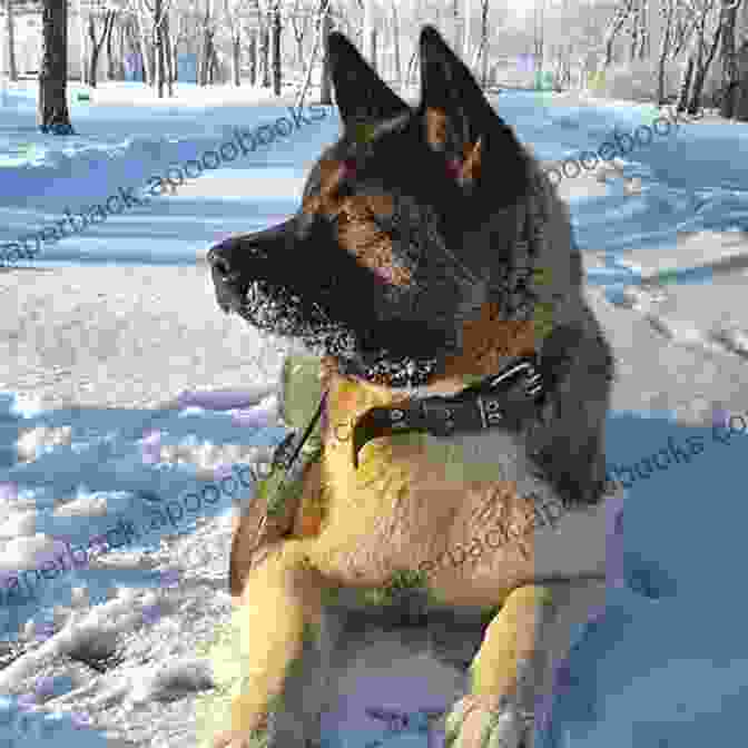 A Majestic Akita Shepherd Standing In A Field, Showcasing Its Muscular Build And Striking Double Coat. Akita Shepherd Dog : Akita Shepherd Dog Care Behavior Diet Interacting Costs And Health Care