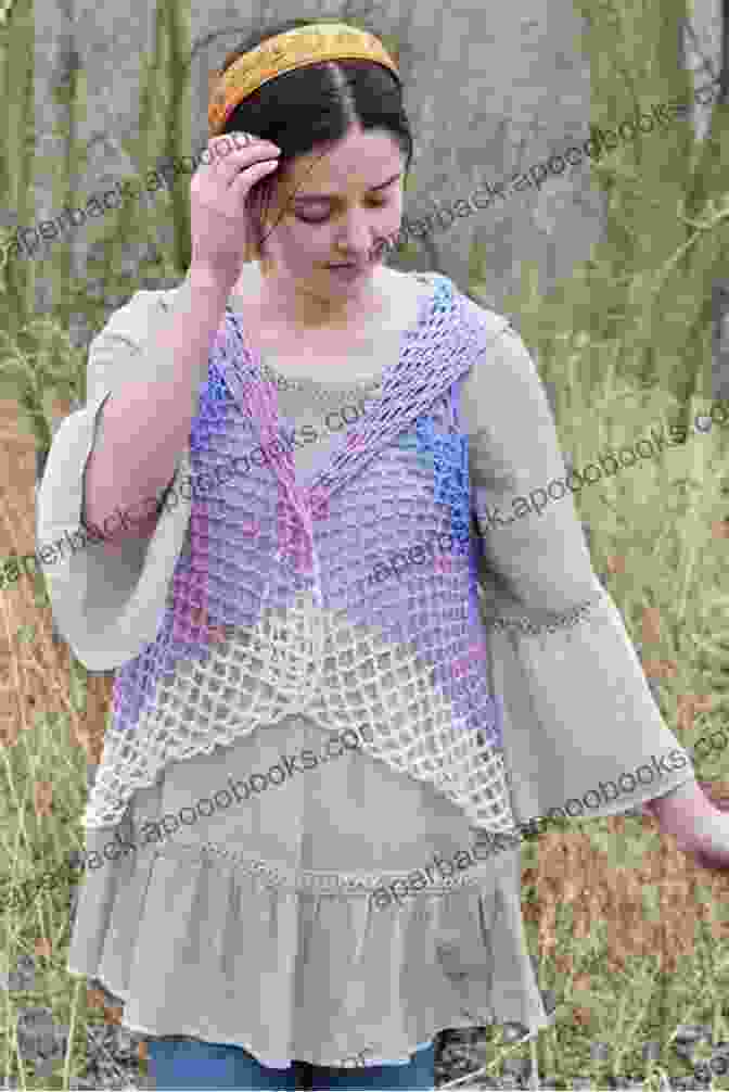 A Stunning Circle Vest Knitted With A Variegated Yarn, Showcasing The Intricate Knitwork And Seamless Construction. Circle Vest Knitting Pattern Jenn Wisbeck