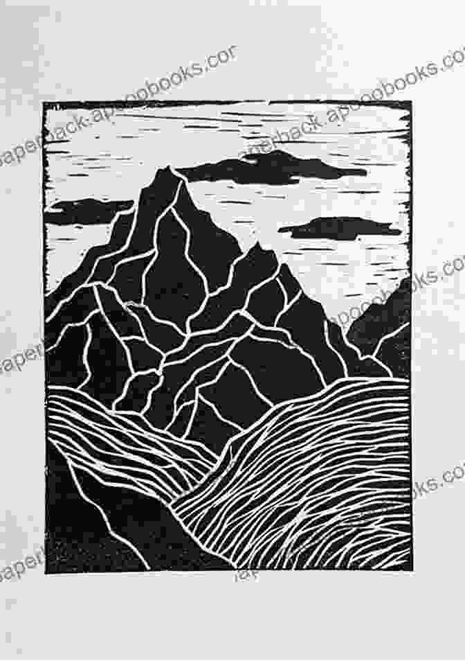 A Vibrant Linocut Print Depicting A Stylized Landscape, Showcasing The Bold Lines And Striking Shapes Of The Technique Modern Block Printing: Over 15 Projects Designed To Be Printed By Hand