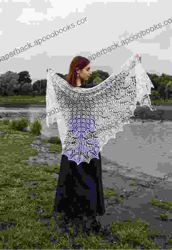 A Woman Wearing A Knitted Lace Shawl With Intricate Patterns Sock Yarn Shawls: 15 Lacy Knitted Shawl Patterns