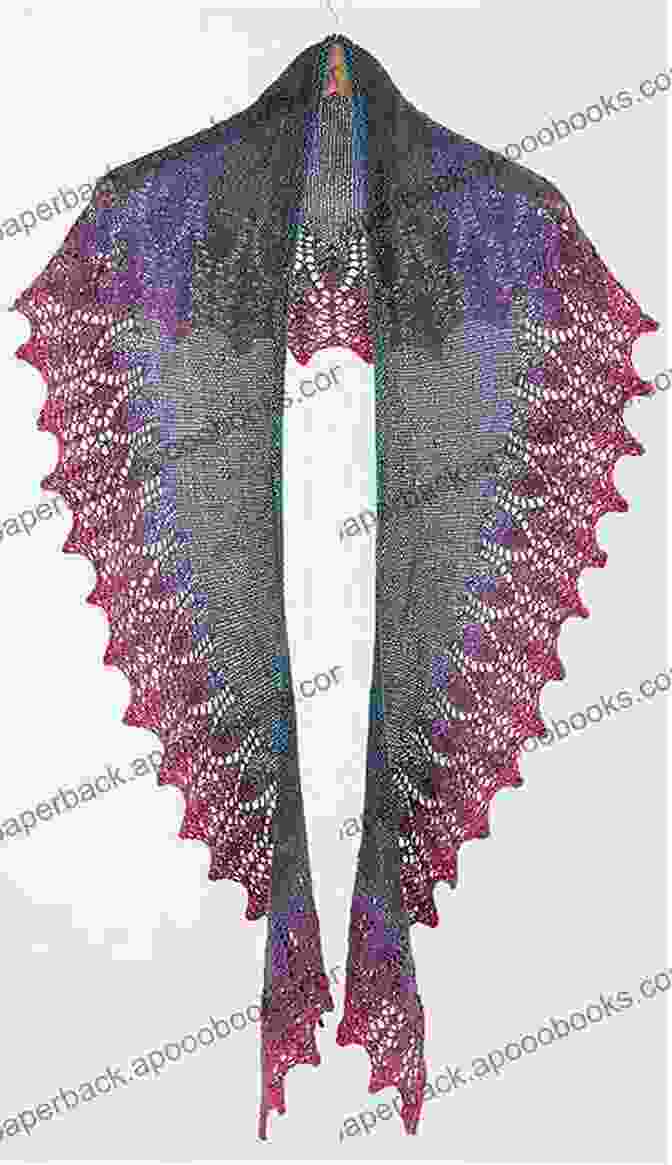 Exquisite Lace Detailing Of The 'Starlit Night' Shawl Pattern Top Down Shawls: 12 Lace Knitting Patterns Jen Lucas