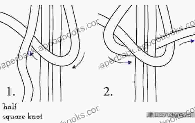 Half Square Knot Illustration Macrame: Learn How To Make Basic Macrame With Step By Step Guide: Macrame Guide