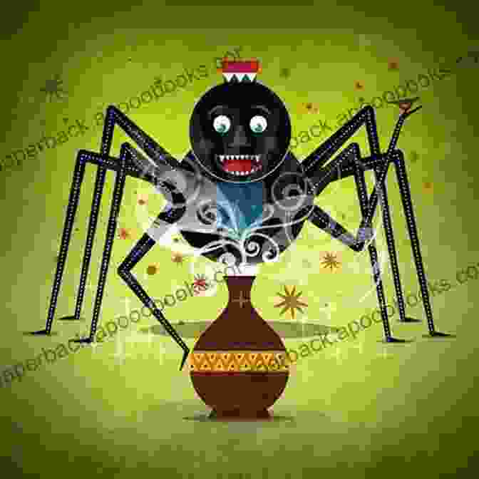 Illustration Of Anancy The Spider, With A Mischievous Grin And A Web Spun Behind Him. Wah Dih Story Seh?: An Oral Tradition In The Guyanese Village Buxton