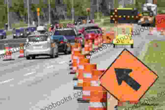 Image Of A Car Driving In A Construction Zone DRIVERS PERMIT TEST FOR WASHINGTON : With 330 Current Questions And Answers For DMV Written Exam Preparation (Study Guide) For New Drivers