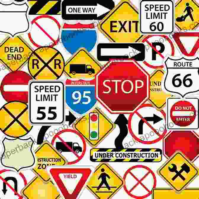 Image Of Various Road Signs Found In Washington DRIVERS PERMIT TEST FOR WASHINGTON : With 330 Current Questions And Answers For DMV Written Exam Preparation (Study Guide) For New Drivers