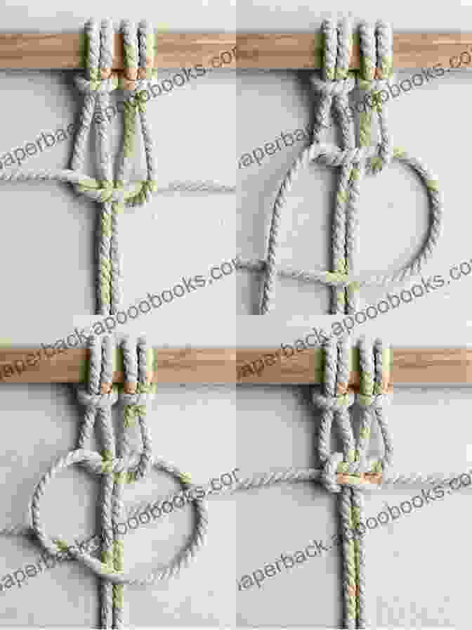 Square Knot Illustration Macrame: Learn How To Make Basic Macrame With Step By Step Guide: Macrame Guide